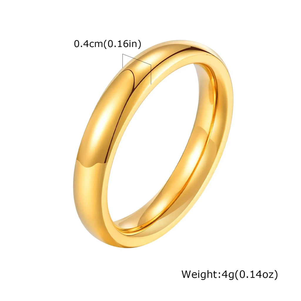 Minimalist Water Drop White Zircon Women Ring, Wave Drop Stainless Steel Ring, 18K Gold Plated Waterproof Luxury Jewelry