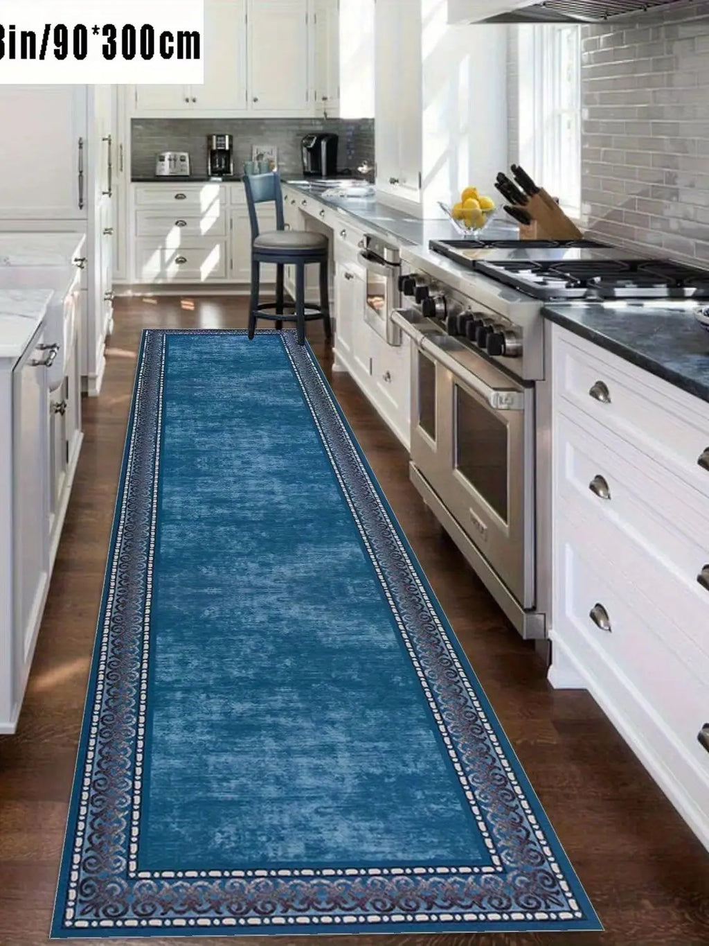 Blue Long Runner Rugs Bohe Carpet for Living Room Hallway Home Decor
