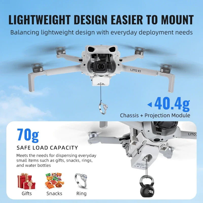 Airdrop System 12KM for DJI Lito 1/x1 Drone Accessories Thrower