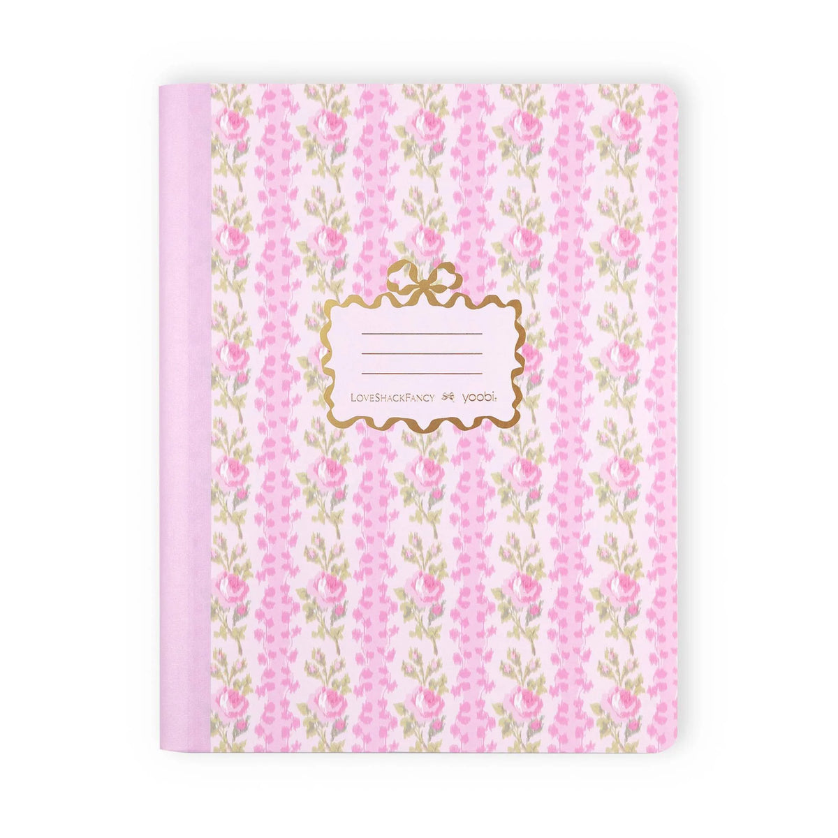 Strawberry Macaroon Wide Ruled Composition Notebook, 7.5 X 9.75 Inch Floral Cover For School Notes And Writing
