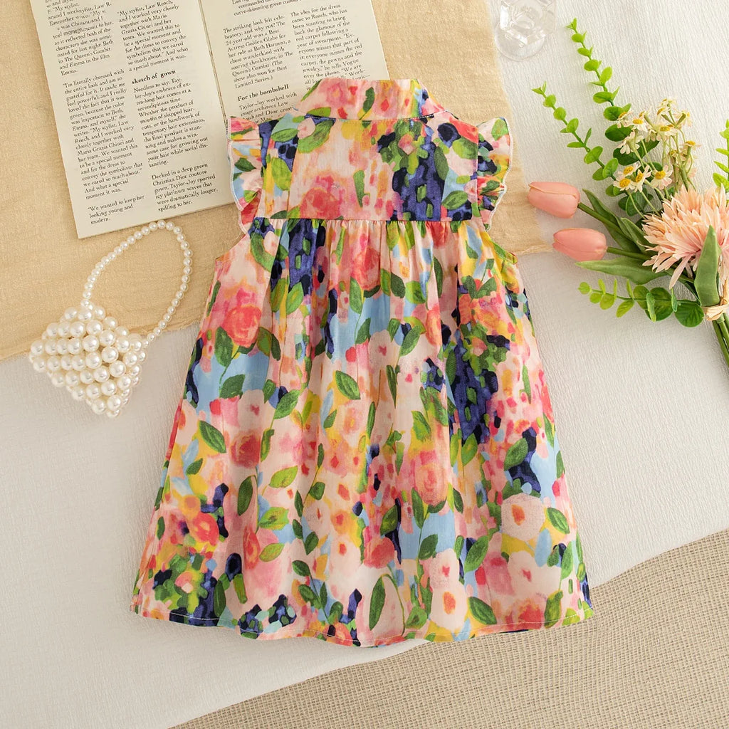 Baby Girl Floral Dress Summer New Cool And Breathable Children'S Sleeveless Clothes (3 Months -3 Years Old)