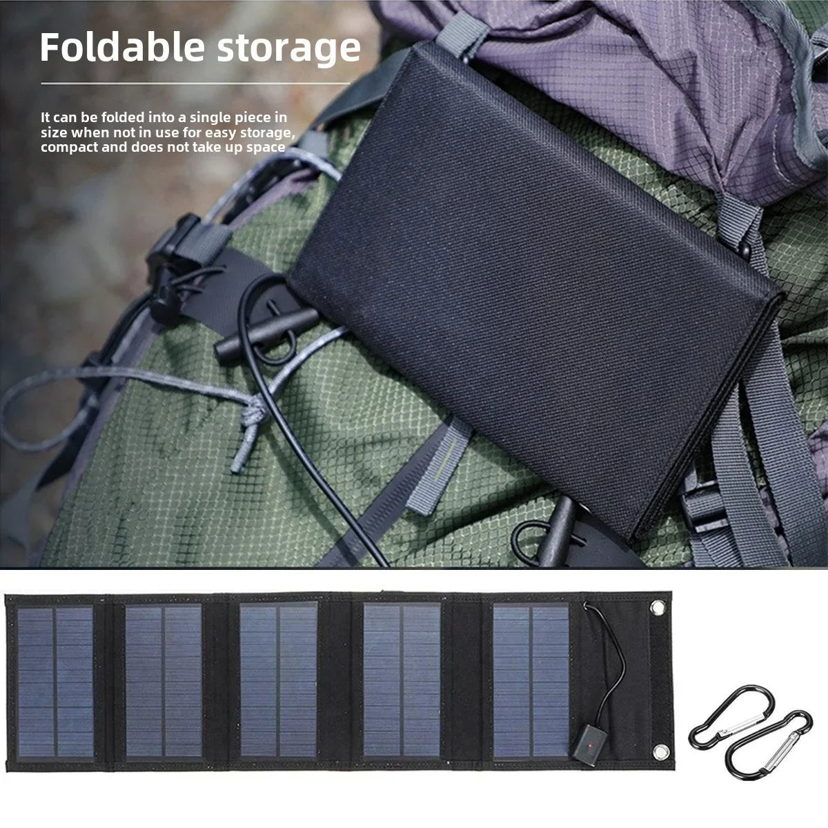 Backpack Pocket Carry Portable Foldable Waterproof Solar Charger 25W 100W Dual USB Travel Emergency Gear For Smartphone Tablet