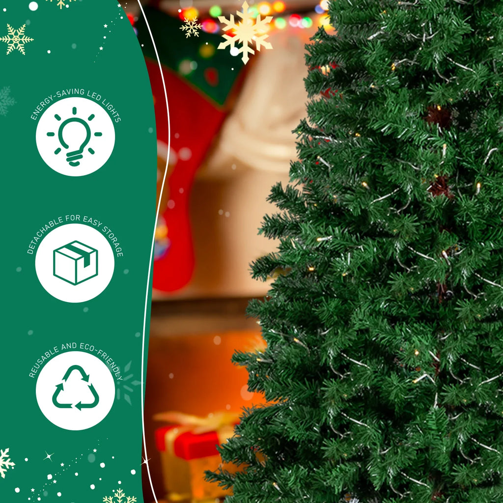 6FT Pre‑lit Bent Top Christmas Tree, Santa Hat Style Artificial Hinged Xmas Tree with 250 Warm White LED Lights, 839 Branch Tips for Home Holiday Party Decor