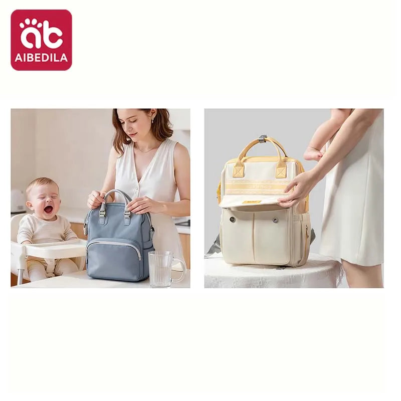 Aibedila Maternity Diaper Backpack Large Capacity Multifunctional