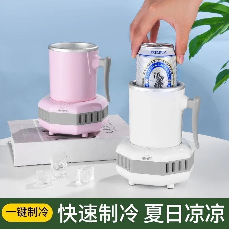 Portable Mini Beverage Cooler Cup, Quick Cooling Drink Chiller for Beer Milk Juice, Personal Cooling Device for Office Dorm Use