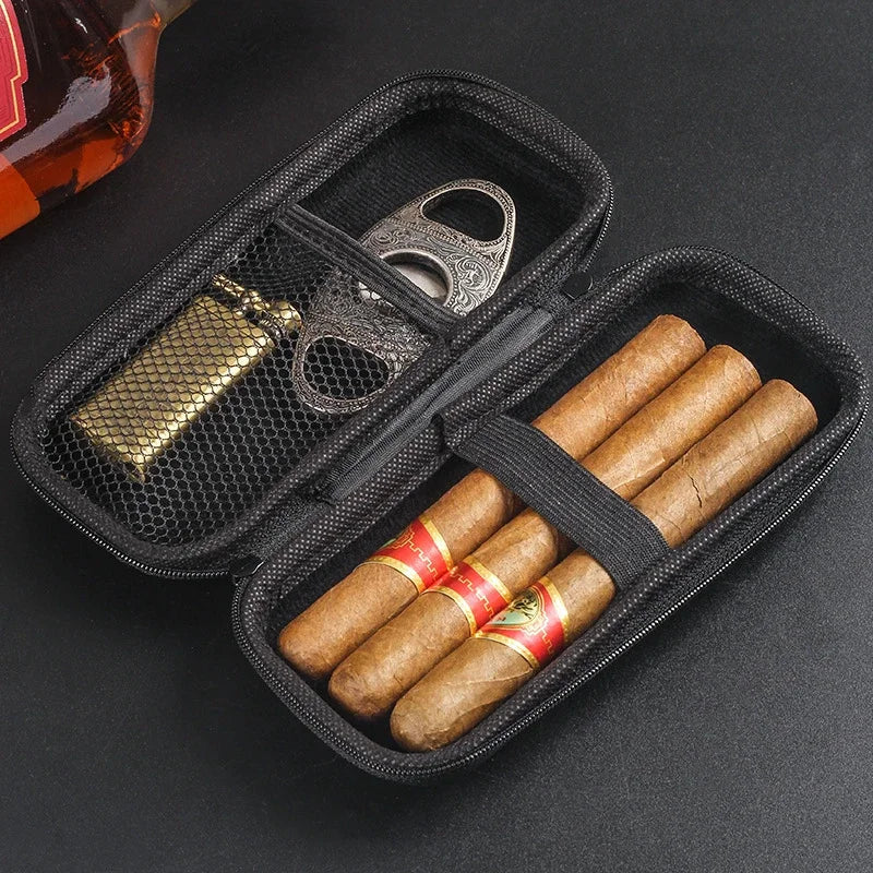 1pc Portable Cigar Travel Case EVA Lightweight Cigar Holder Bag Zipper Carrying Case for Cigar Accessories Cool Gadget