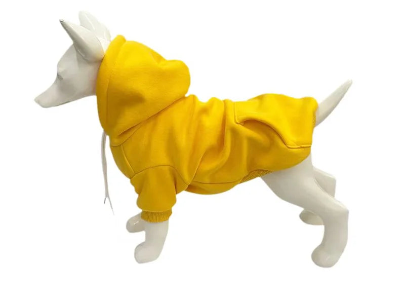 Fleece-Lined Dog Pullover Hoodie | Cozy Cotton Sweater for Small Dogs & Cats | Cold Weather Outfit