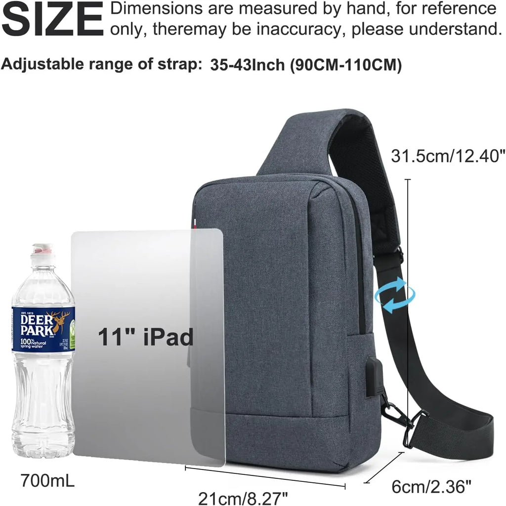 Sling Bag Crossbody Bags Men with USB Charging Port Small Messenger Bag Cross Body Shoulder Bag Sling Backpack Women