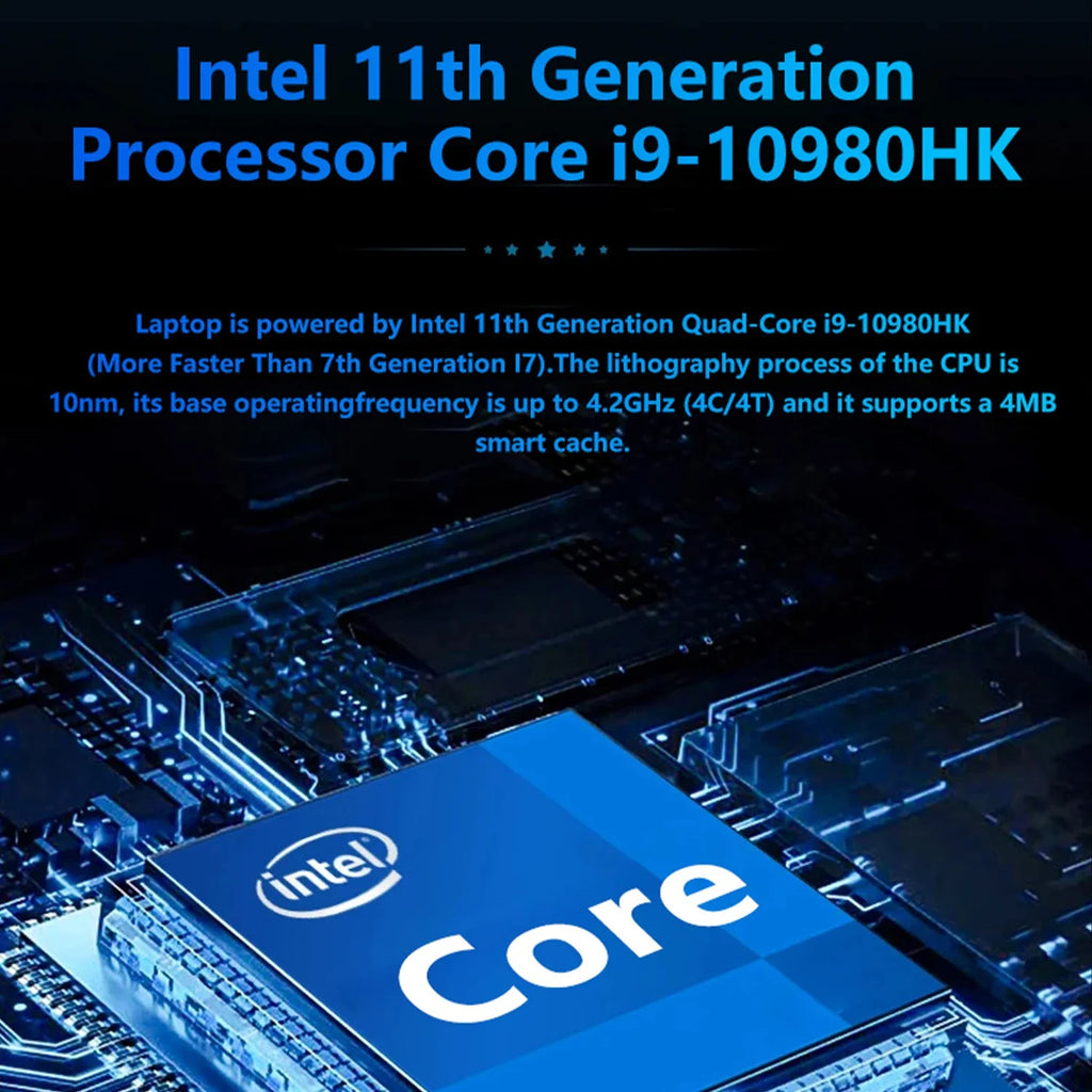Intel Core i9 10980HK 15.6 Inch Gaming Laptop 8C16T 2.4GHz Base 5.3GHz Boost 32GB RAM 2TB SSD Fingerprint WiFi6 4K Ultrabook Pro