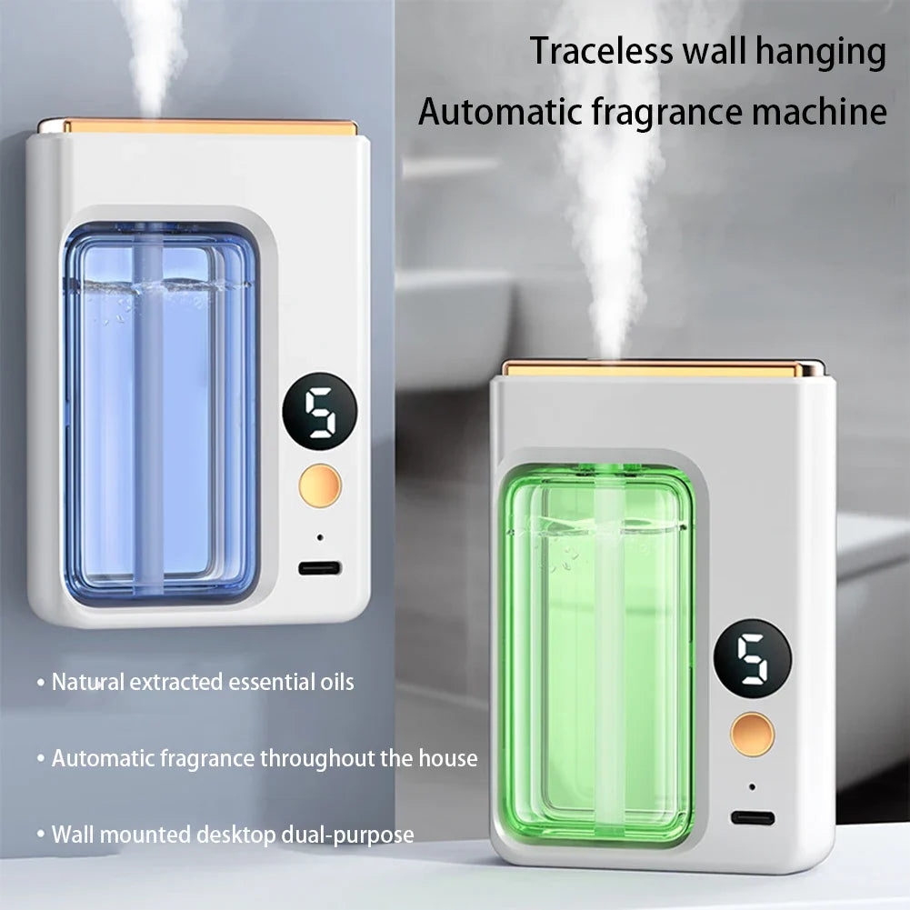 NEW Diffuser Aromatherapy Machine,Wireless Wall Hanging Portable Automatic Fragrance Spray Bathroom Toilet Deodorization