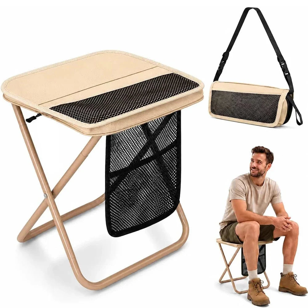 Camping Folding Stool with Storage Sack Portable Pocket Lightweight