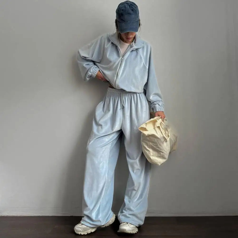 Casual Pants Suit Spring Autumn Cardigan Sweatshirts Sports Women