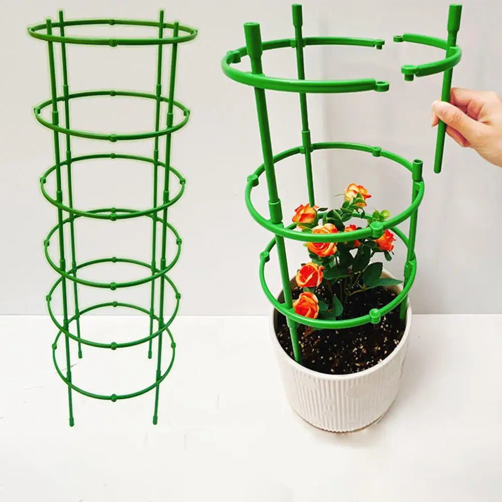 3 Layers Plant Support Plant Stakes Round Plant Support Ring Plastic Plant Cage Holder Flower Pot Climbing Trellis