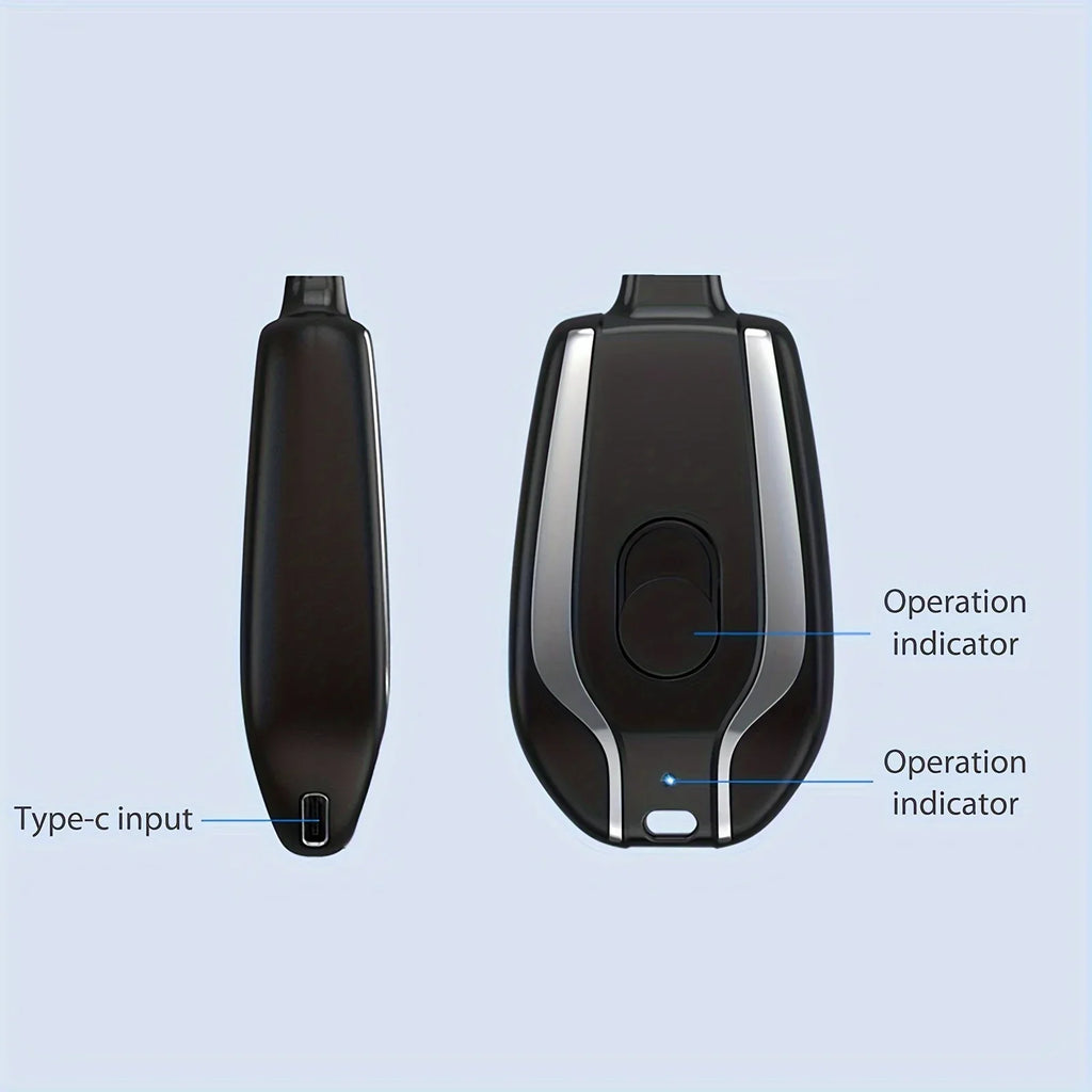2025 New 1500mAh Mini Keychain Emergency Power Bank Portable Power Bank Keychain Emergency Charger for iPhone13 12 Xiaomi Huawei