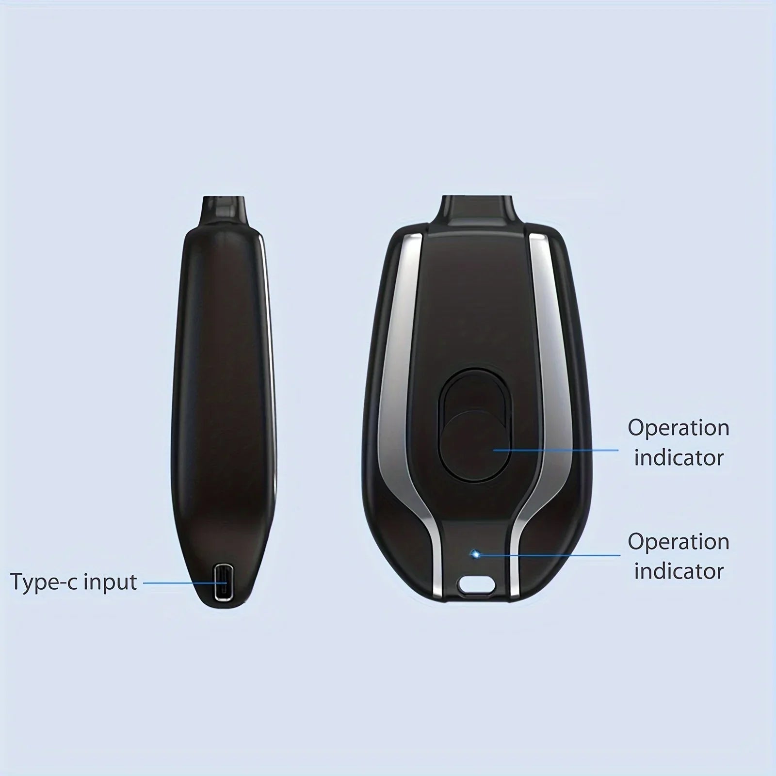 2025 New 1500mAh Mini Keychain Emergency Power Bank Portable Power Bank Keychain Emergency Charger for iPhone13 12 Xiaomi Huawei