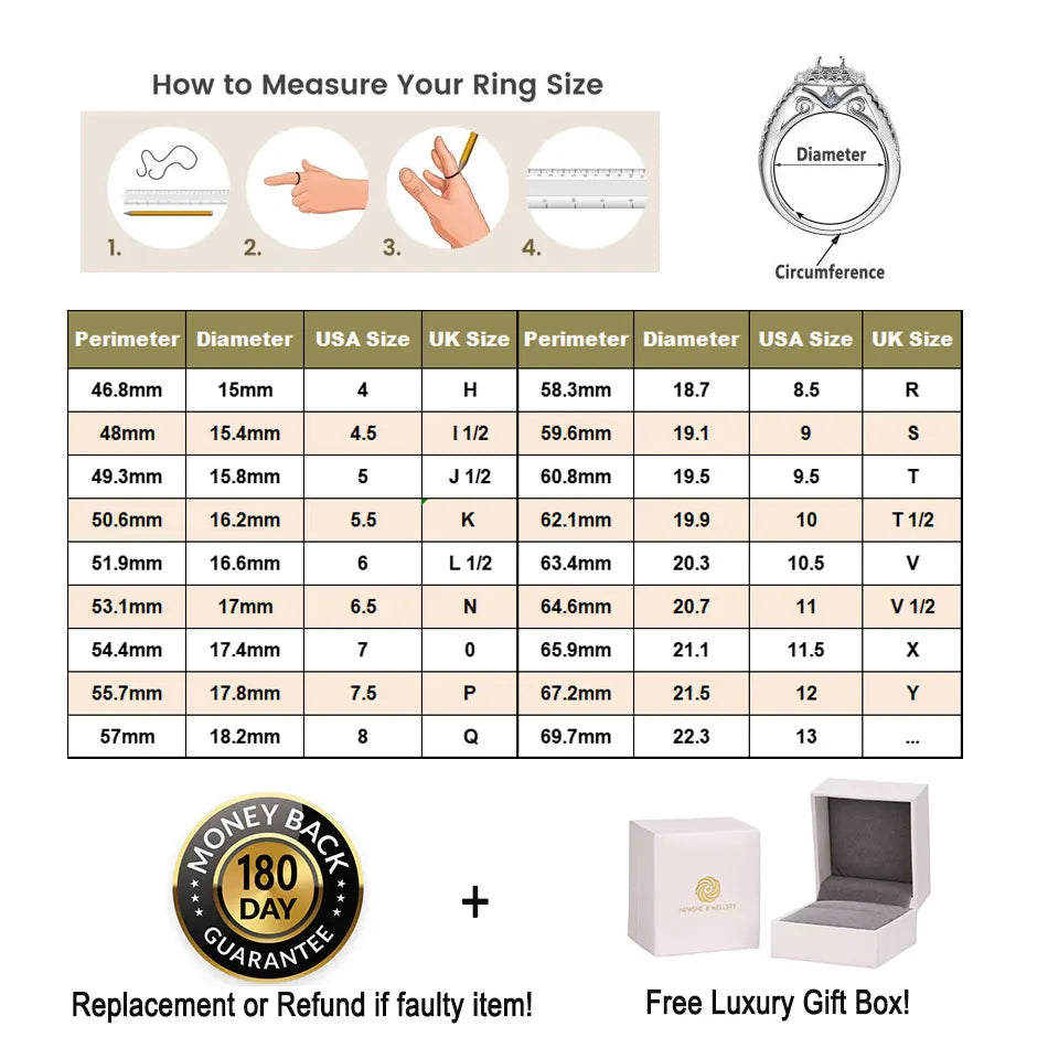Newshe Women's D VVS1 Full Moissanite Engagement Ring Set 925 Sterling Silver Halo Oval Cut Bridal Wedding Rings Fine Jewelry
