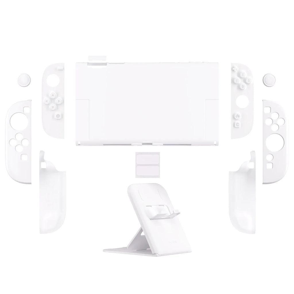 PlayVital Solid Color Protective Case for Nintendo Switch 2, Anti-Scratches Hard Shell Dockable Grip Cover with  Foldable Stand