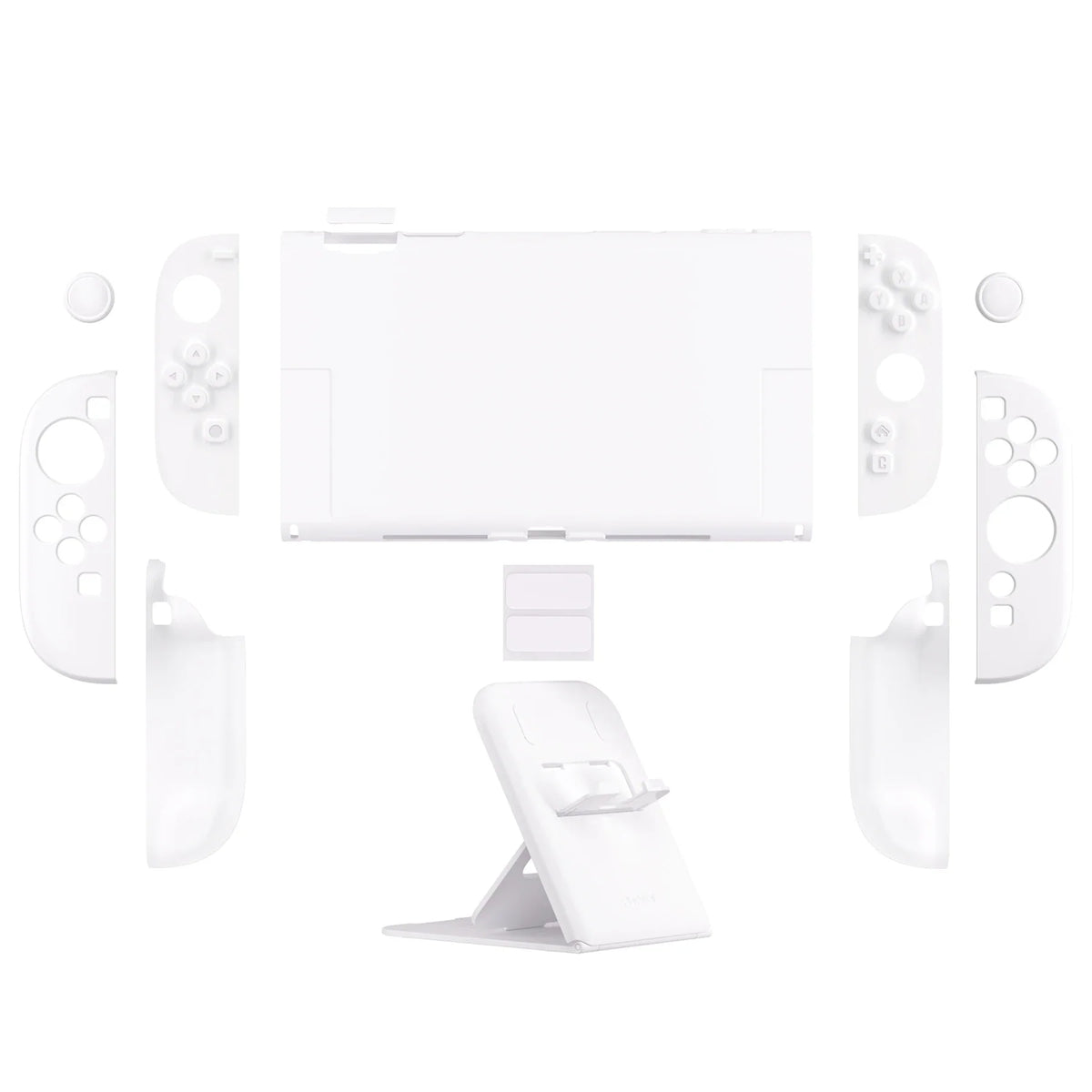 PlayVital Solid Color Protective Case for Nintendo Switch 2, Anti-Scratches Hard Shell Dockable Grip Cover with  Foldable Stand