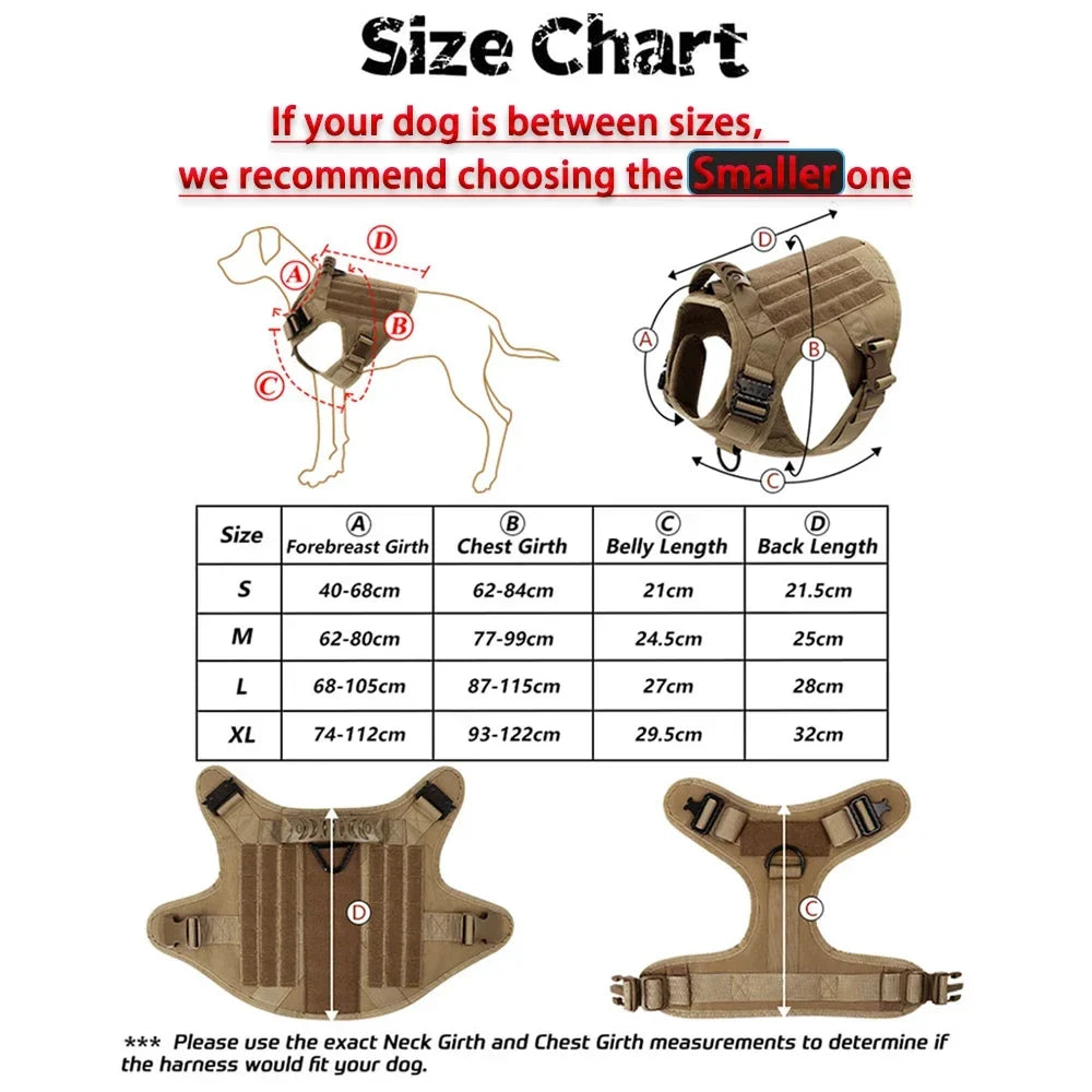 Military Large Dog Harness Pet German Shepherd Malinois Training Vest Tactical Medium Dog Harnesses Hunting For Dogs Accessories