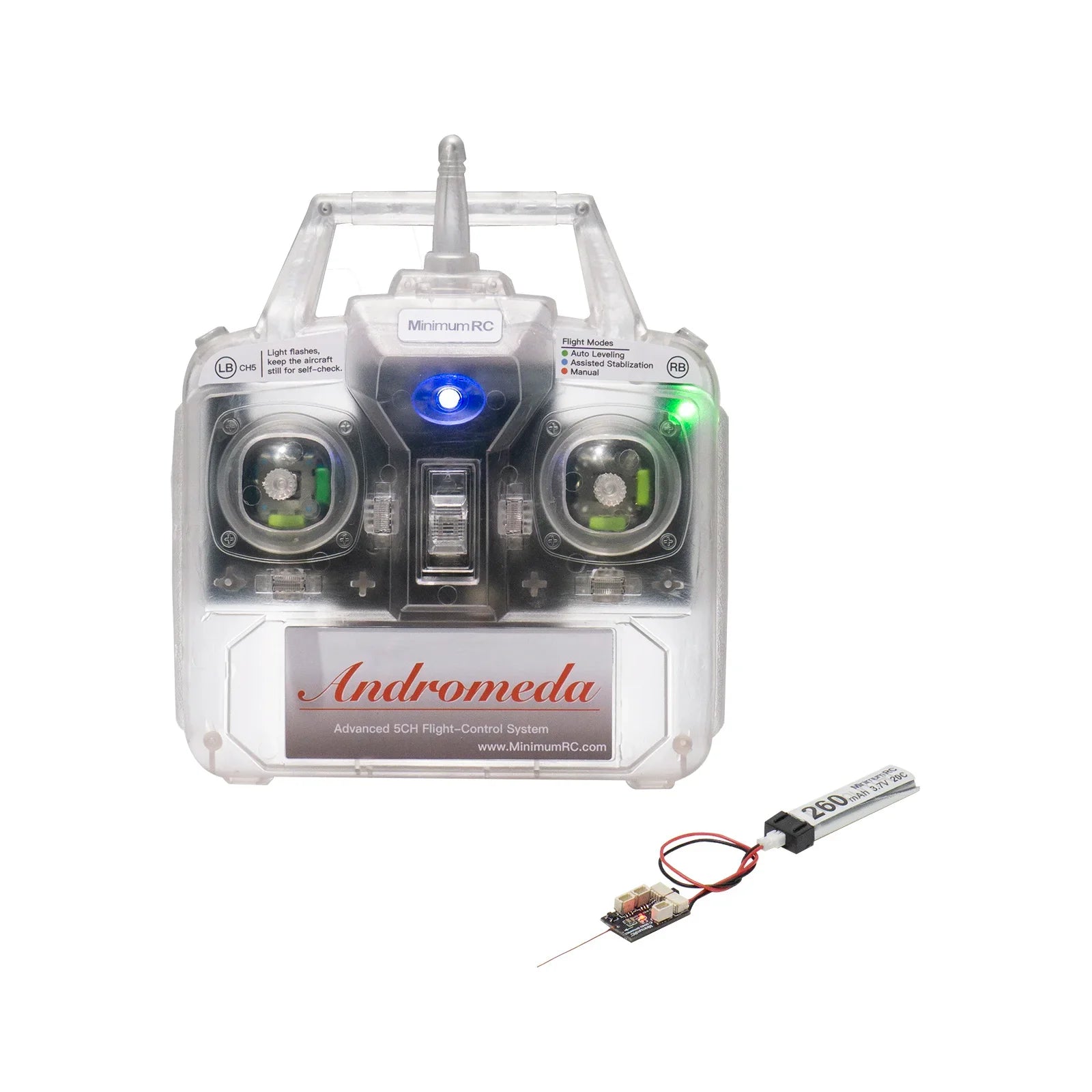 Andromeda 2.4g 5ch Gyro RC Transmitter Auto-Stabilize Tri-Mode for