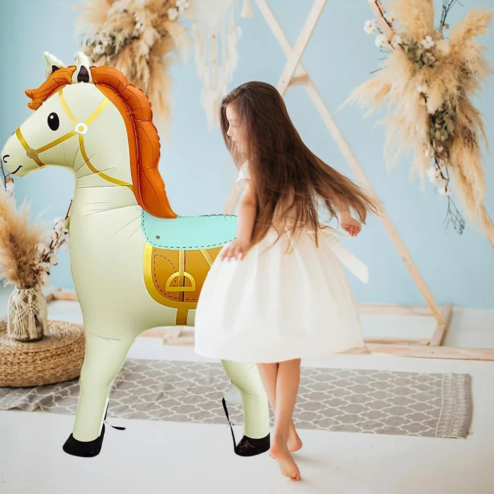 Giant Horse Standing Balloon Oversize Brown Horse for Western Cowboy Rodeo Themed Birthday Party Baby Shower Decoration Supplies