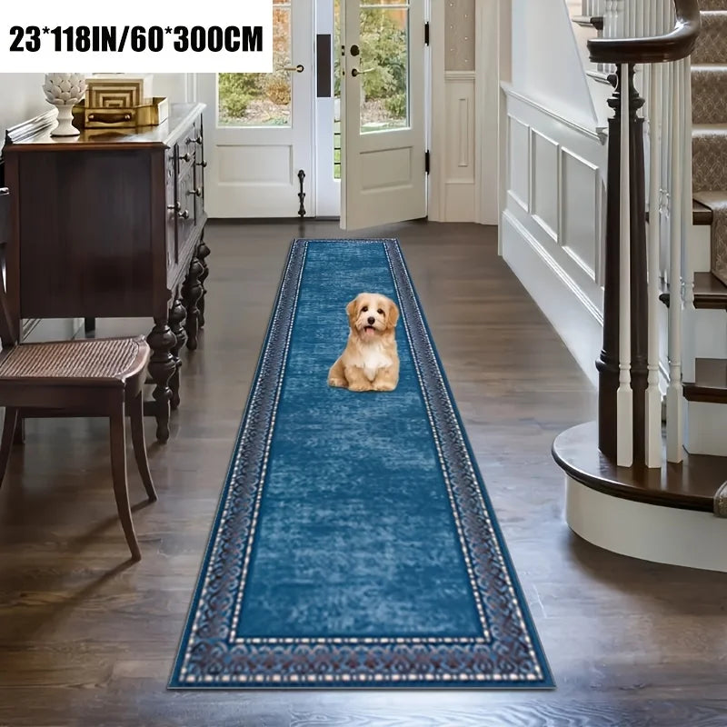 Blue Long Runner Rugs Bohe Carpet for Living Room Hallway Home Decor
