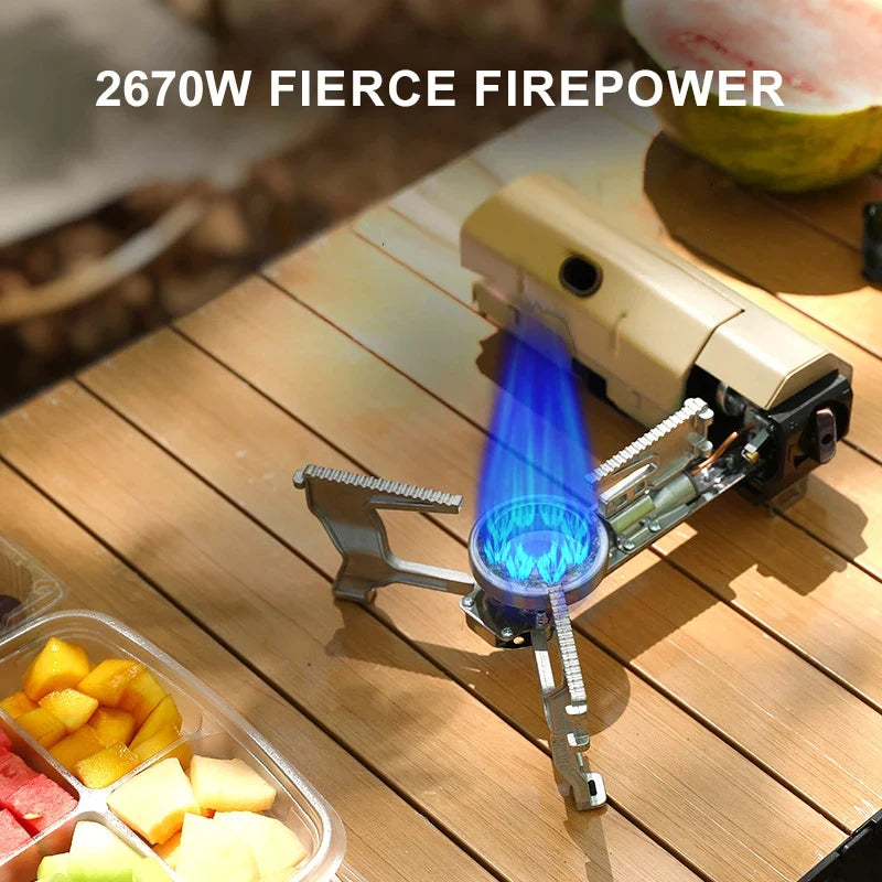 Camping Gas Stove 2670w Portable Folding Cassette Gas Burner Outdoor