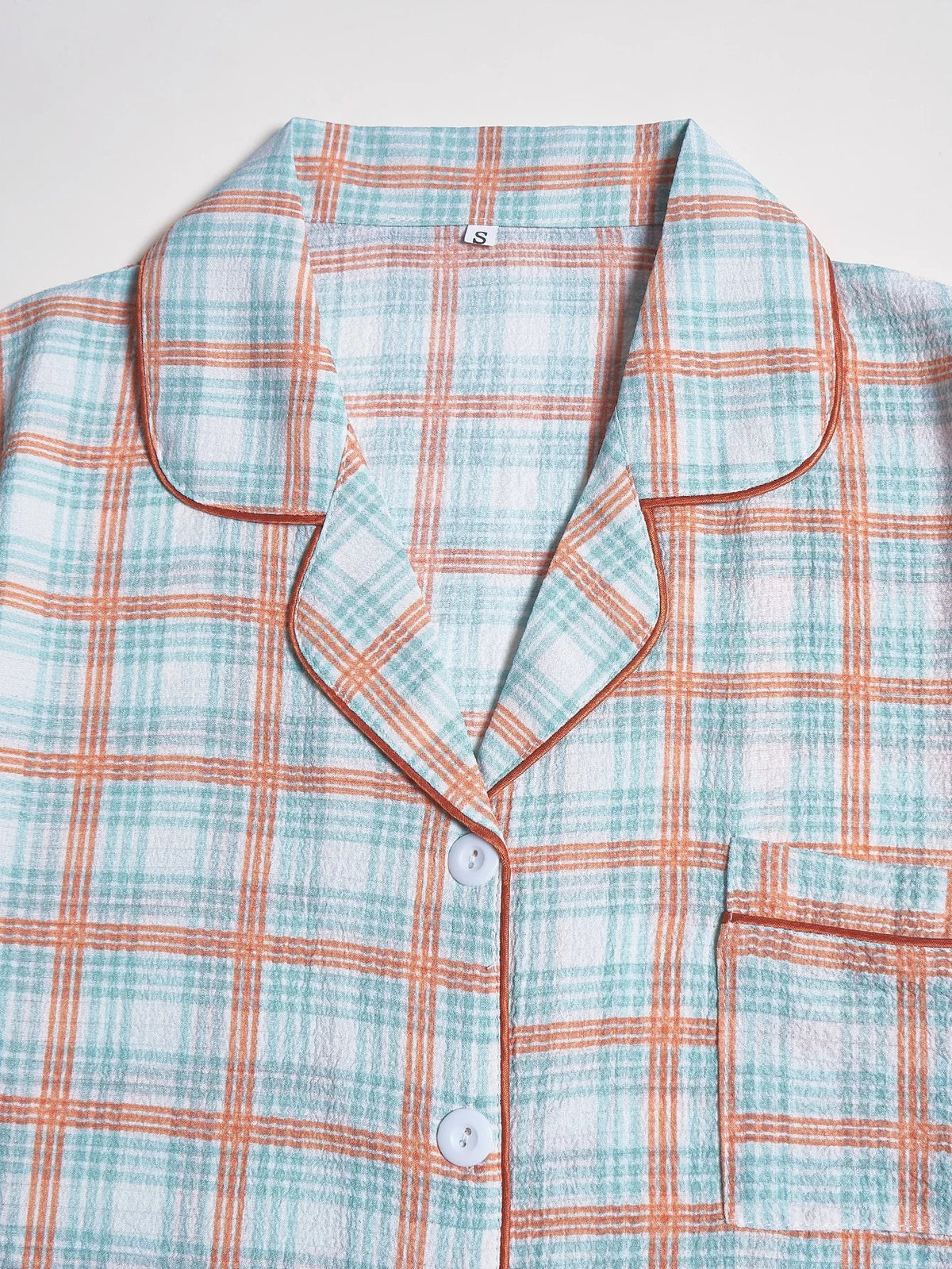Women's Plaid Pajamas Set 2 Piece Button Down Short Sleeve Top and Shorts Sleepwear Casual Soft Loungewear for Summer