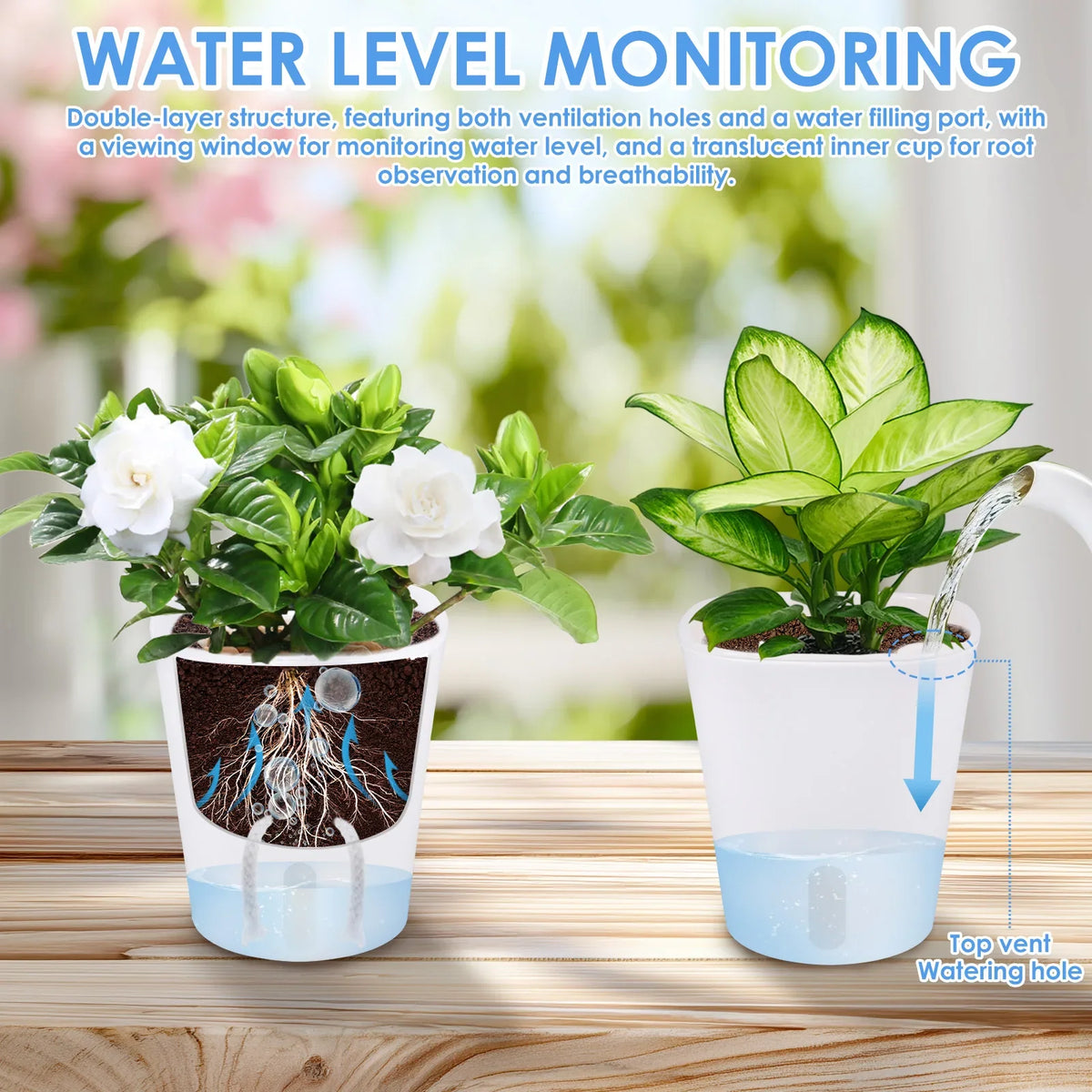 10 Pcs Self Watering Planter Lazy Hydroponic Flower Pot Plastic