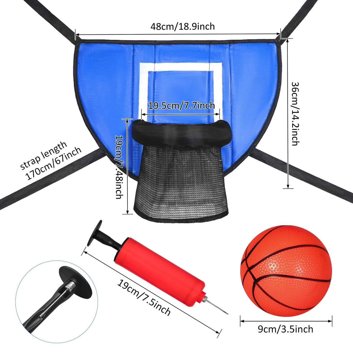 Basketball Hoop for Trampoline with Enclosure Outdoor Fun Universal