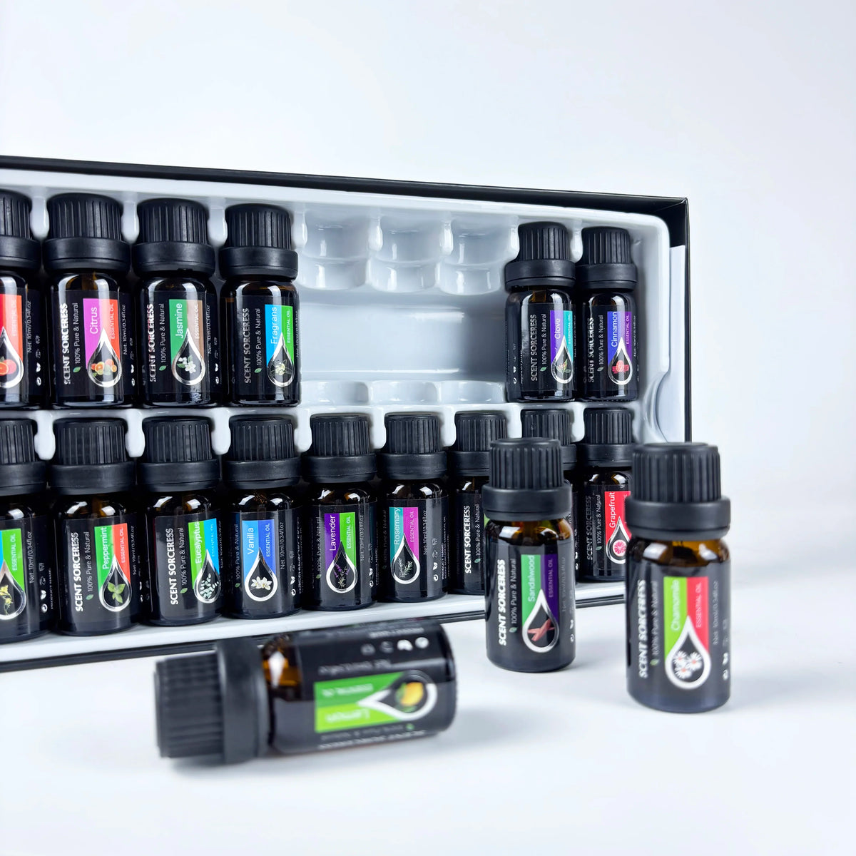 20pcs/set Black Classic Essential Oil Set Lavender Eucalyptus Sweet Orange Lemon Fragrance Oil Spa Body Massage Essential Oils
