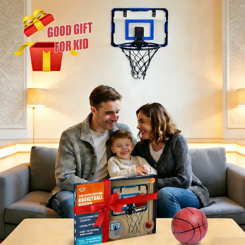 Basketball Hoop Wall Mounted, Over Door Indoor Outdoor Hoop Set with