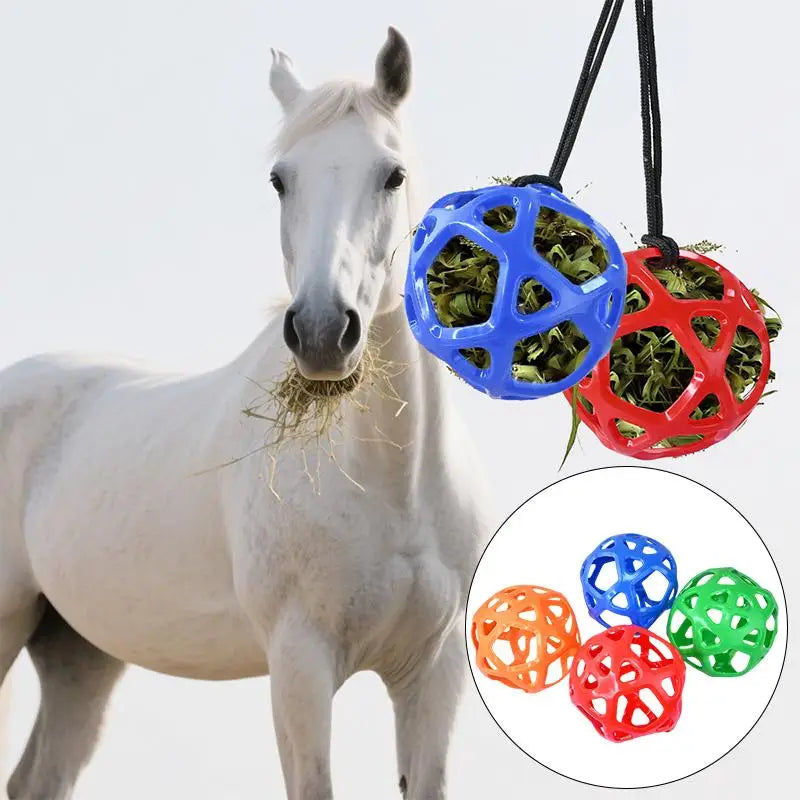 Hanging Hay Feeder Chew Resistant Horse Goat Sheep Toy Ball Stress Relief Outdoor Feeding