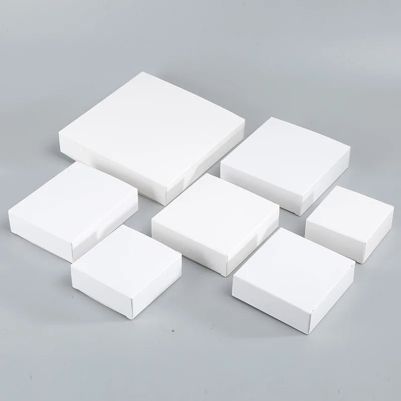 50Pcs/lot White Paper Packaging Box for Gift Products Handmade DIY Cookies Candy Gift Box Carton Package for Mobile Phone Case