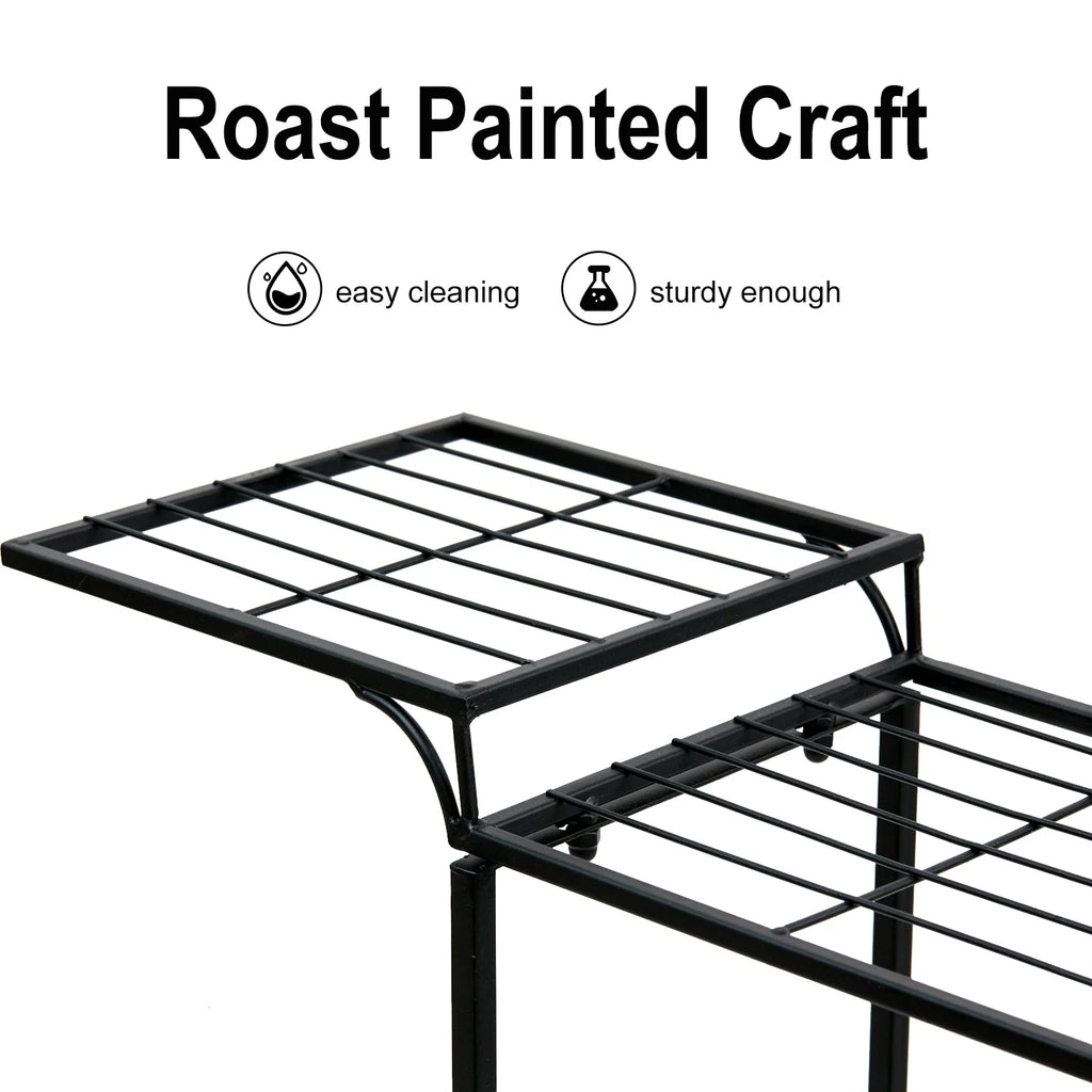 Garden Cart Stand Flower Pot Holder Display Rack Home Plant Stand - Multi-Functional Garden Storage Organizer