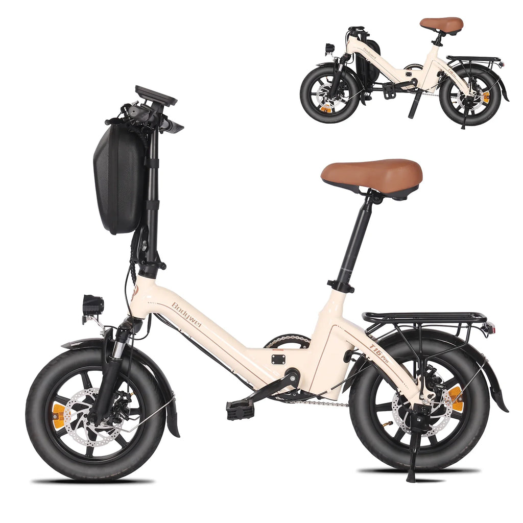 Bodywel T16Pro 250W 36V 10.4Ah Electric Folding Bike 14 Shock Absorber Double Disc Brakes LCD Urban Commute