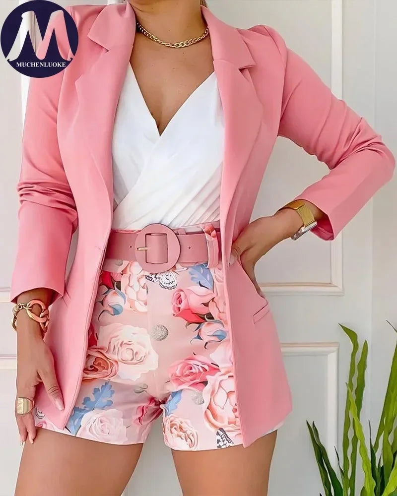 2 Pieces Women's Korean Fashion Set Spring Summer Casual Long Sleeve