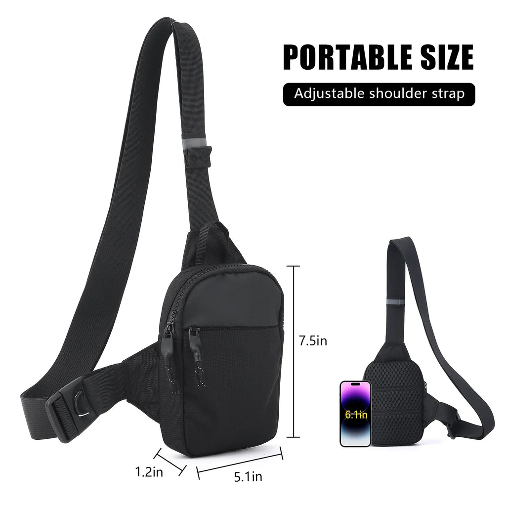 New fashion Men's Mini messenger bag with stainless steel lock small chest bag RFID anti-theft brush mobile phone shoulder bag