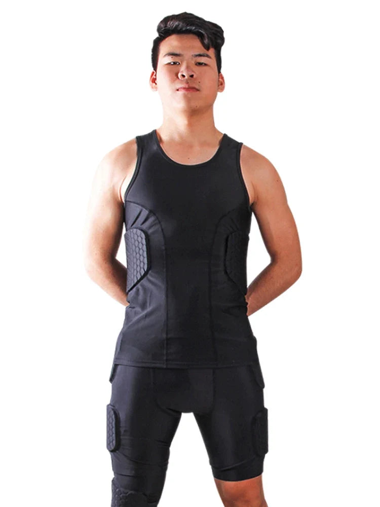 Sports Honeycomb Anti-Collision Suit Anti-Collision T-Shirt Shorts Football Cycling Sports Protective Gear
