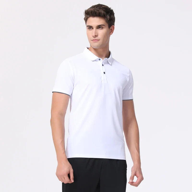 Quick Dry Men's Sports Polo Shirt Golf Wear Summer Gym Fitness Training Clothing Comfortable Breathable Shirts