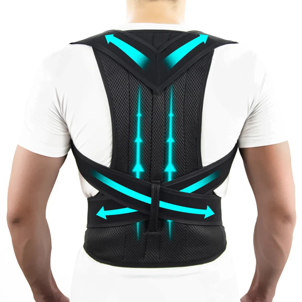 Back Brace Posture Support for Women and Men, Shoulder Straightener, Adjustable Full Back Support for Upper and Lower Back