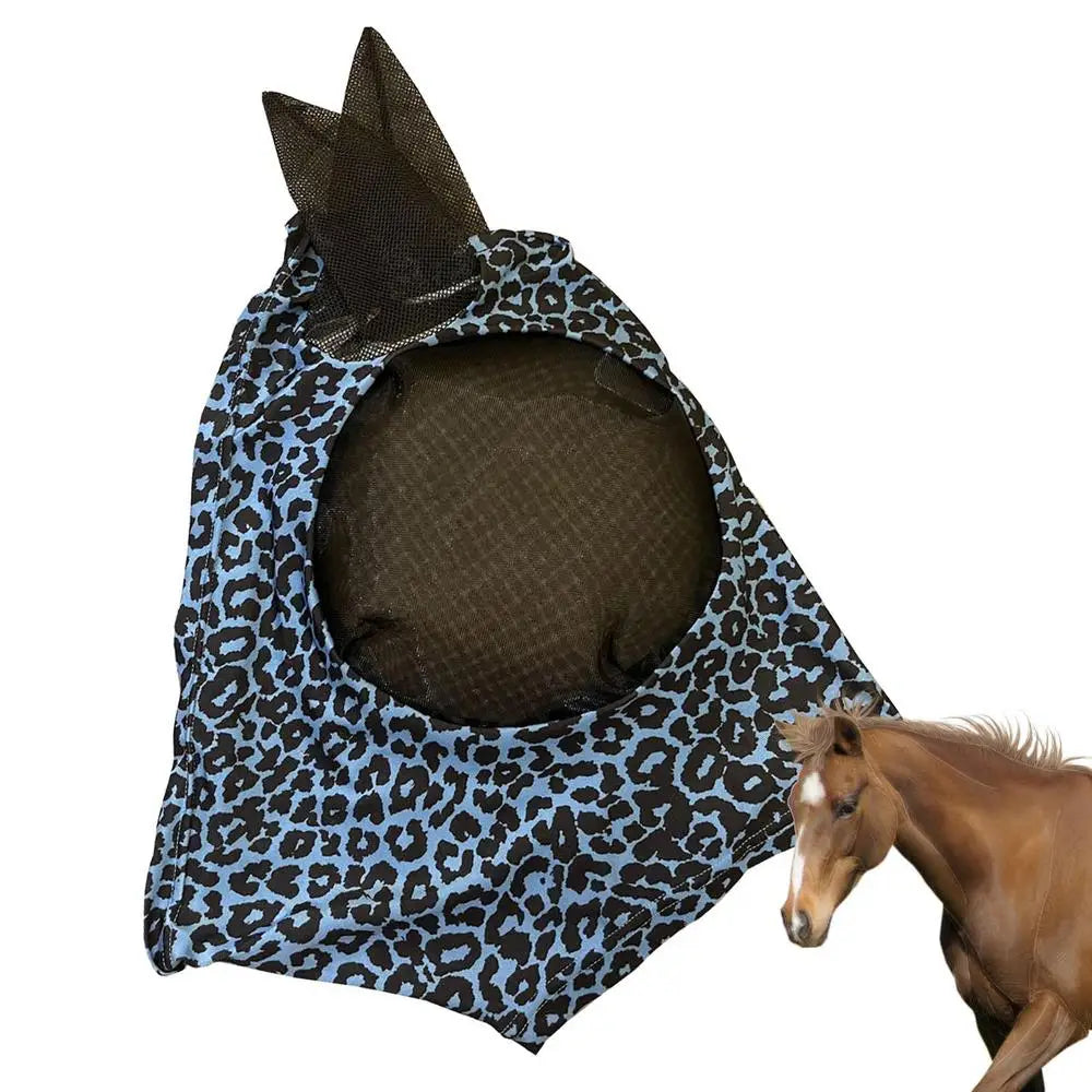 Horse Fly Face Cover Leopard Print Pattern Equestrian Supplies Comfortable Breathable Anti-Mosquitoes Cover Horse Care Product