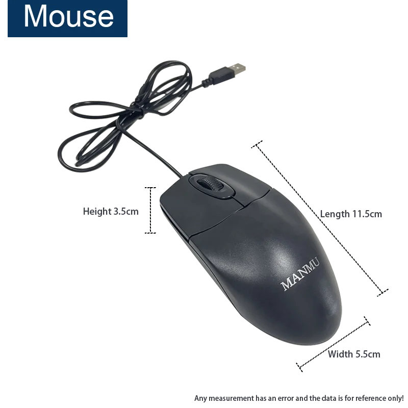 MANMU MJS-016™ Wired Ergonomic Keyboard & Mouse Combo Set – USB, 1200 DPI, CE Certified, Home & Office Gaming Setup | FlipStylez LLC®