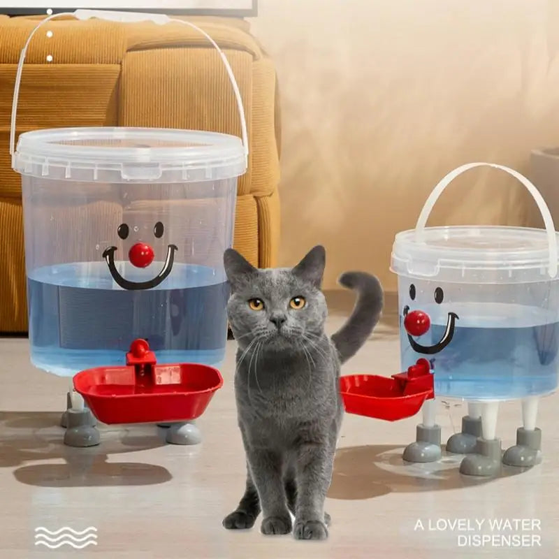 1 Set 3/5/8/10L Cartoon Pet Automatic Water Dispenser No-Electricity Auto Water Bowl Large Capacity Pet Drinking Fountain