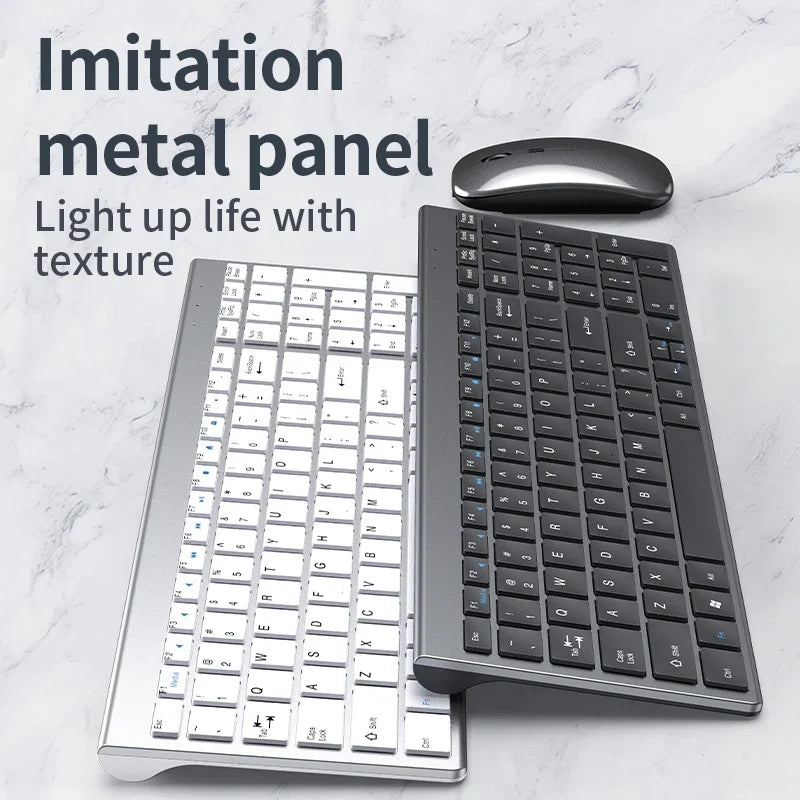 FlipStylez™ Mini Wireless Keyboard & Mouse Combo – Bluetooth 5.0 & 2.4G, Ultra-Slim, Silent, Multi-Device | FlipStylez LLC®
