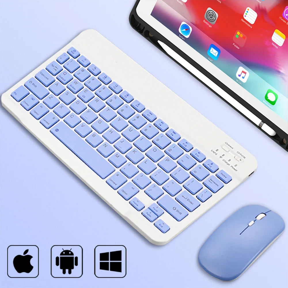 EMTRA™ Bluetooth Wireless Keyboard & Mouse – Rechargeable, Silent, 7 Colors, iPad, Phone & Tablet Ready | FlipStylez LLC®