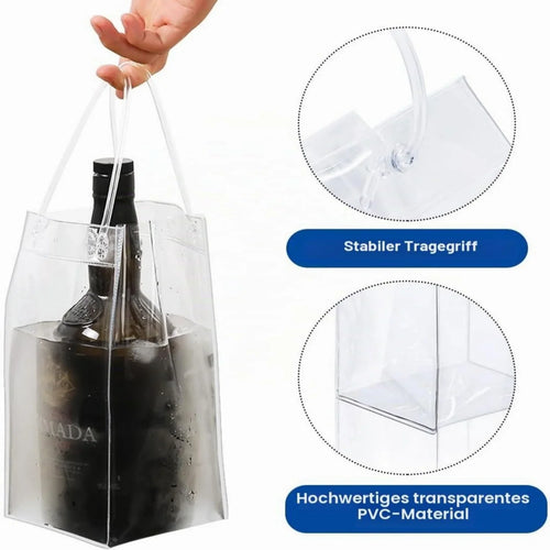 1/2/4pcs ICE Bags PVC Transparent Cooler Clear Pouch Ice Bucket Wine