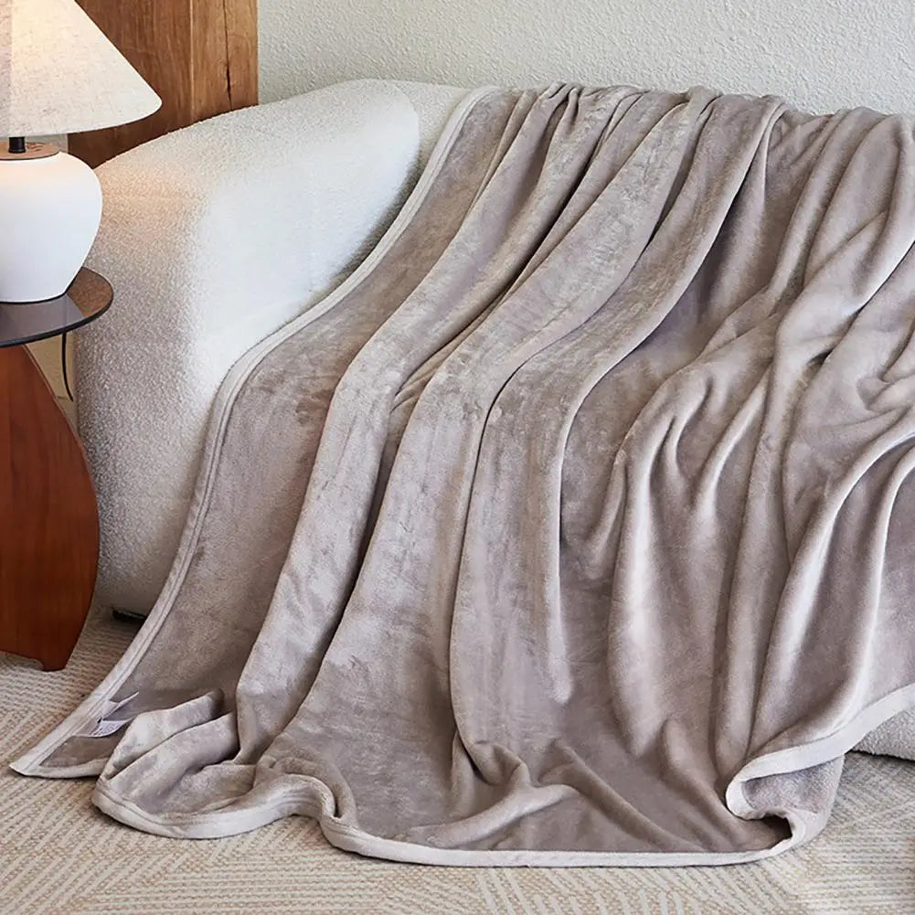 Soft Flannel Fleece Throw Blanket Solid Color Lightweight Plush Blanket for Bed Sofa Couch All Season Nap Blanket