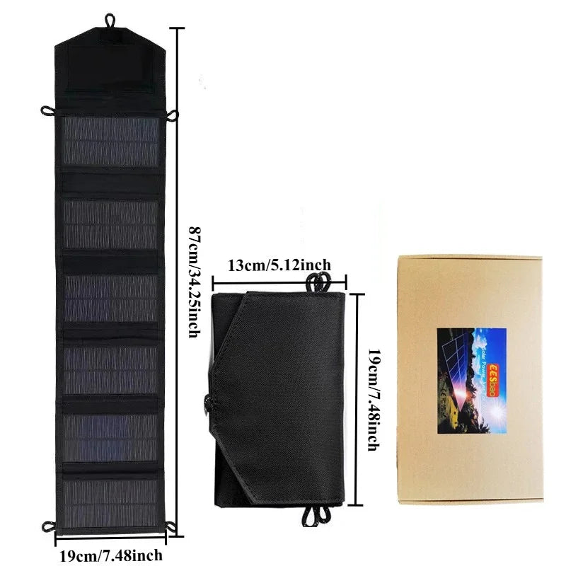 Backpack Pocket Carry Portable Foldable Waterproof Solar Charger 25W 100W Dual USB Solar Power Panel Outdoor Travel Emergency