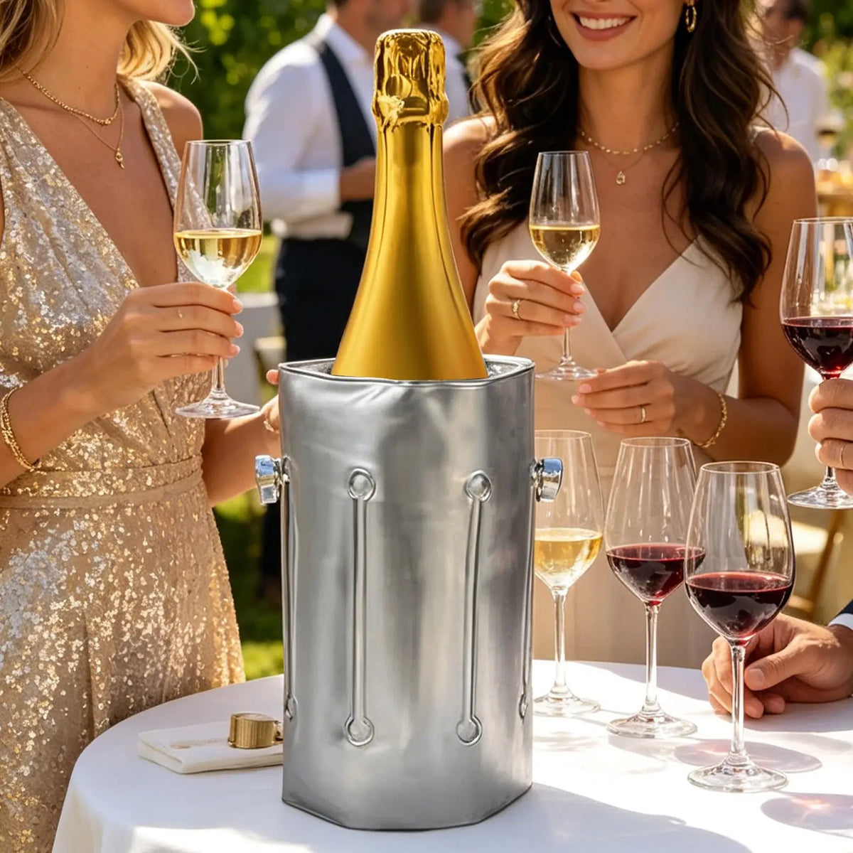 33x18cm Flexible Insulated Wine & Beer Bottle Cooler Sleeve, Reusable Portable Neoprene Can Cooler for Champagne, Beer & Soda